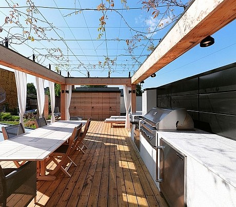 White Canvas On A Green Roof by Martine Brisson
