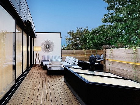 White Canvas On A Green Roof by Martine Brisson