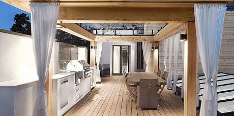 White Canvas On A Green Roof by Martine Brisson
