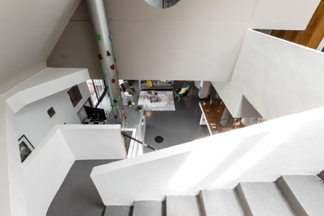 Striking architectural design with modern, open-concept living space and multi-level layout.