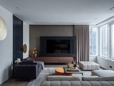 Dark Luxury Apartment: Opulent Interiors and Functional Living - 1