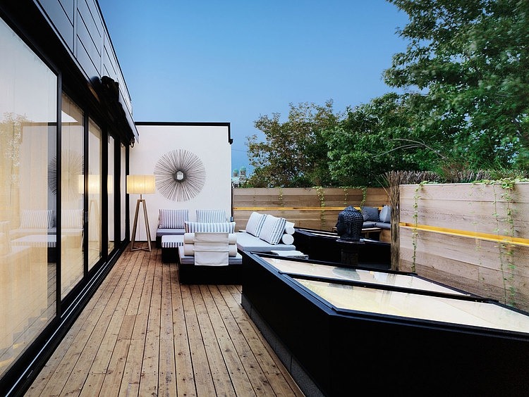 White Canvas On A Green Roof by Martine Brisson