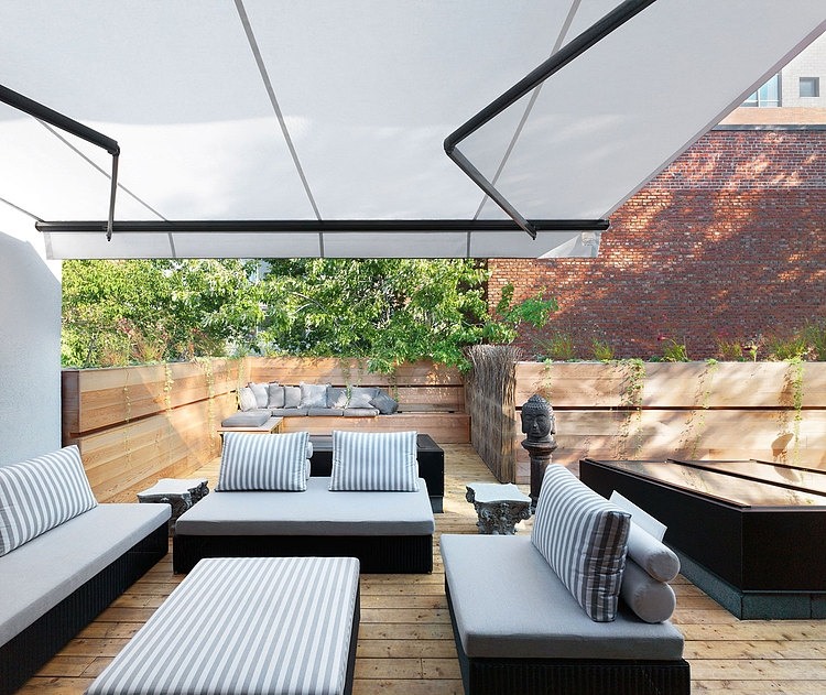 White Canvas On A Green Roof by Martine Brisson