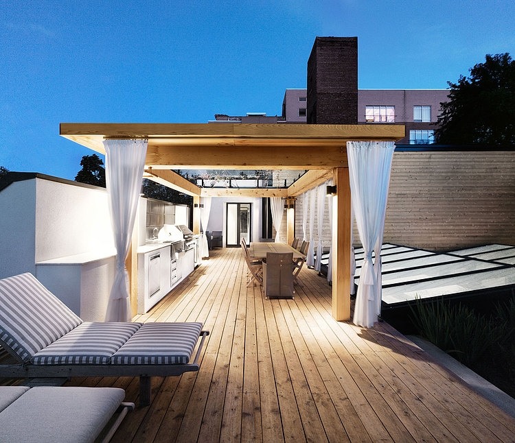 White Canvas On A Green Roof by Martine Brisson