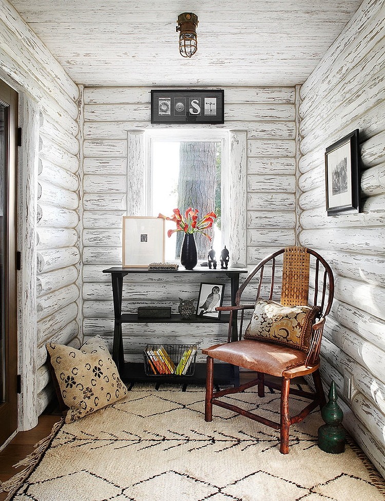 Whitewashed Lake Cabin by Jessica Jubelirer Design