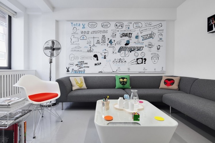 Whiteboard Paint in Living Room