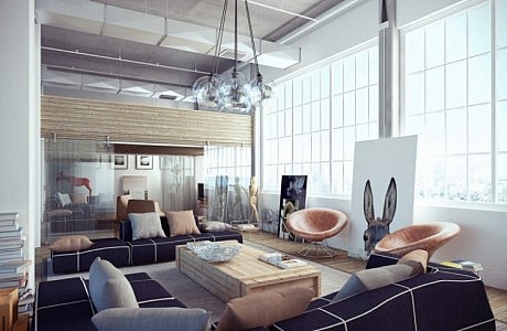 Industrial Loft Visualizations by Ando Studio