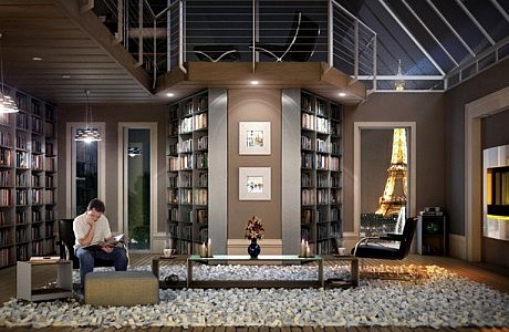 Contemporary Home Libraries