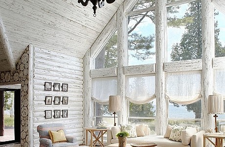 Whitewashed Lake Cabin by Jessica Jubelirer Design