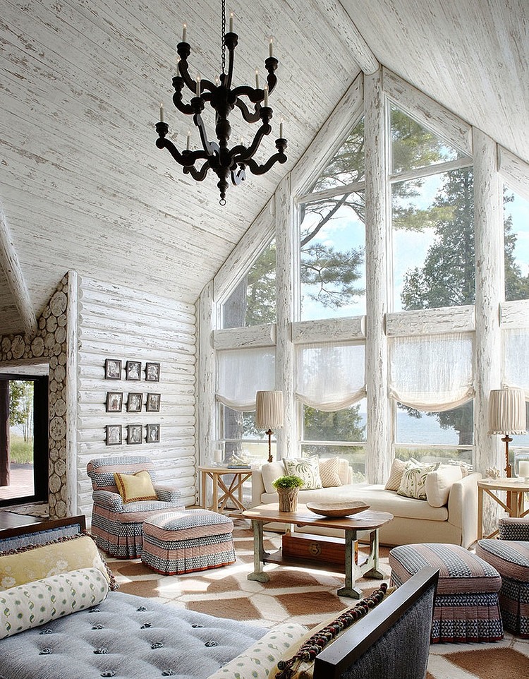 Whitewashed Lake Cabin by Jessica Jubelirer Design
