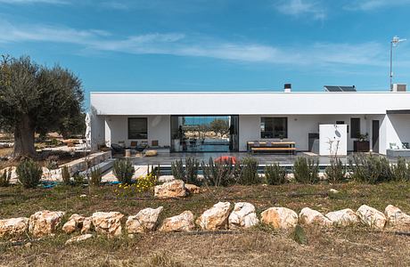 Sleek single-story home with pool and outdoor living space.