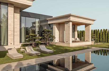 Stunning modern architectural design featuring sleek lines, reflective pool, and lush landscaping.