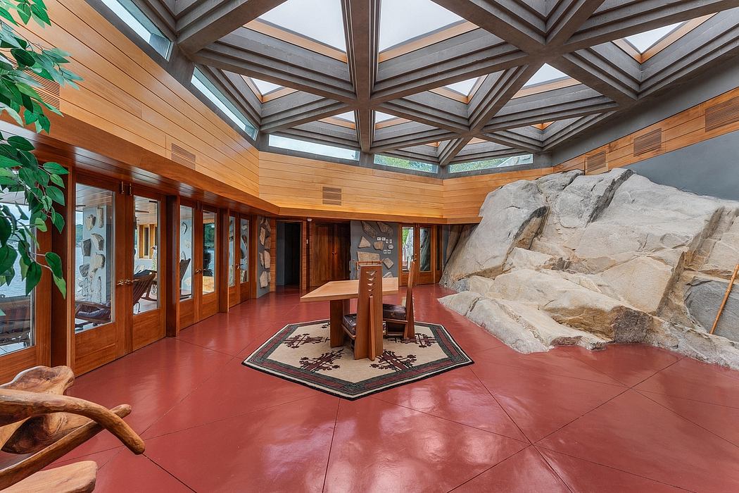 26 triangular skylights, living room