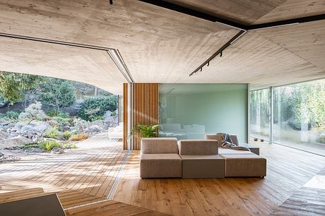 Banánka House features Y-Shaped Floor Plan Dividing Garden into Segments - 3
