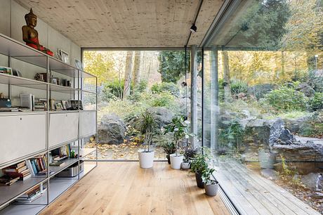 Banánka House features Y-Shaped Floor Plan Dividing Garden into Segments - 7