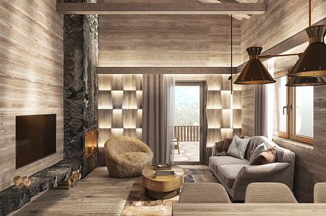 Guernerés Recasts the Alpine Chalet with Warm Timber and Brass Glow - 1
