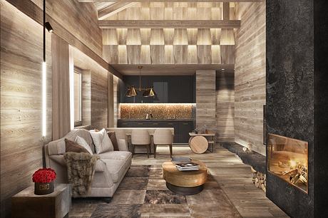 Guernerés Recasts the Alpine Chalet with Warm Timber and Brass Glow - 2