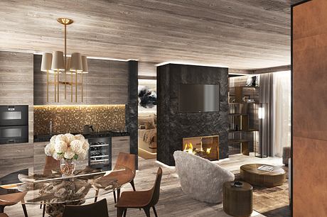 Guernerés Recasts the Alpine Chalet with Warm Timber and Brass Glow - 4