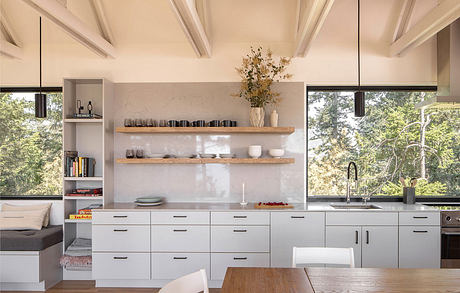 North South House Suspends a Family Cabin Above a Forested Ridge Site - 4