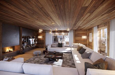 Guernerés Recasts the Alpine Chalet with Warm Timber and Brass Glow