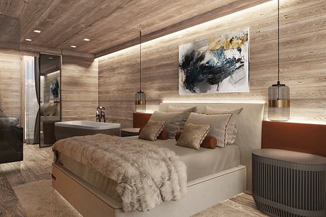 Guernerés Recasts the Alpine Chalet with Warm Timber and Brass Glow - 7