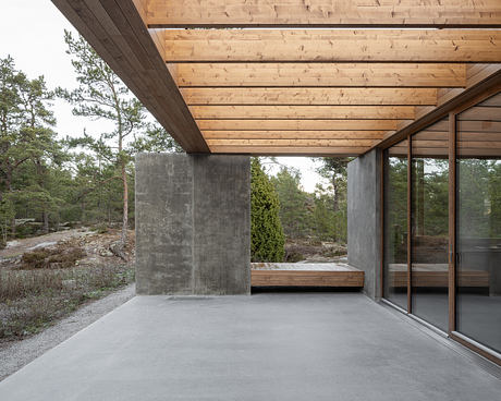 House Djurö Refines Indoor–Outdoor Living with Concrete Terrace - 7