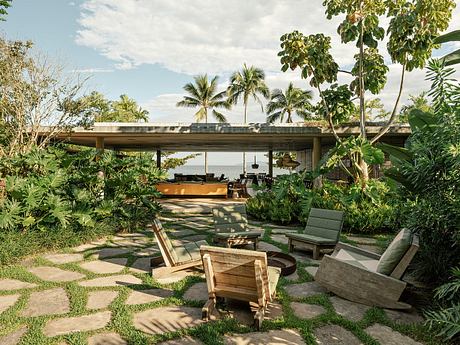 Patios House Landscaping: Lush Paths Guide A Seaside Home - 7