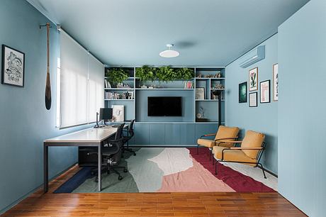 Aperol Apartment Balances Playful Color With Warm Cumaru Craft - 7