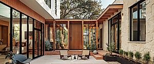 Courtyard + Connector Residence: Porch-To-Pool Living in Austin, Texas