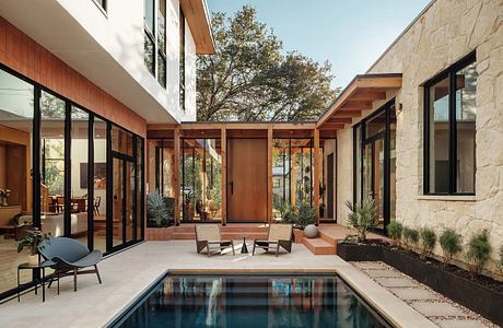Courtyard + Connector Residence: Porch-To-Pool Living in Austin, Texas