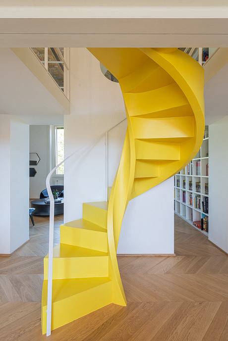 GR Apartment: A Lemon-Yellow Stair Animates a Roman Prati Duplex - 4