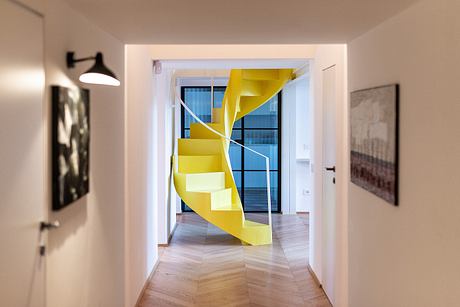 GR Apartment: A Lemon-Yellow Stair Animates a Roman Prati Duplex - 5