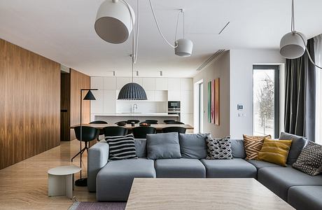 Apartment K Reworks Two Flats into a Calm Family Home in Hodonín