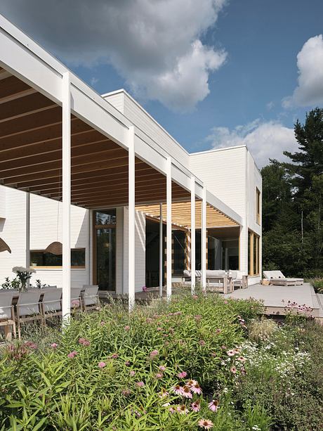 Beach House: Lake Archambault Residence — Light, Lake, and Line in Sun - 10