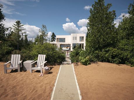 Beach House: Lake Archambault Residence — Light, Lake, and Line in Sun - 12