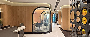 Carbon Holding Reimagines Office Life with Curves, Light and Color