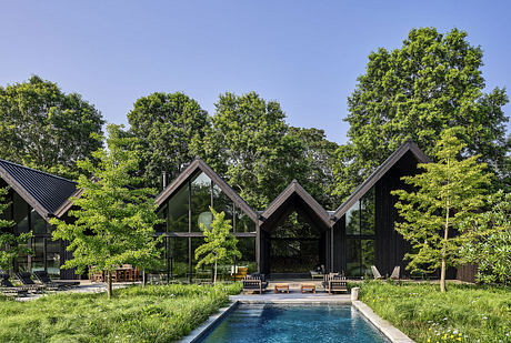 East Hampton Modern: Shou Sugi Ban Gables Shape a Coastal Hideaway - 1