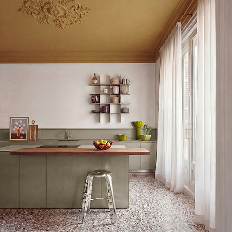 Contemporary Classic: Warm Italian Apartment with Sculpted Details - 2