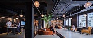 Relativity: Legal Tech Headquarters with Warm Neutrals and Color Hub