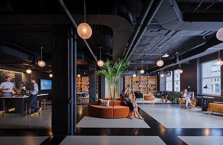 Relativity: Legal Tech Headquarters with Warm Neutrals and Color Hub