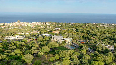 Casa A12 in Aci Castello Pairs Boardlike Concrete with Lava Stone - 17