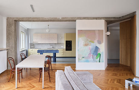 Corner Apartment Reworks a 1930s Prague Home Around River Views