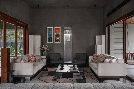 MS House: Brutalist Concrete Wrapped Around Nine Ancient Neem Trees - 3