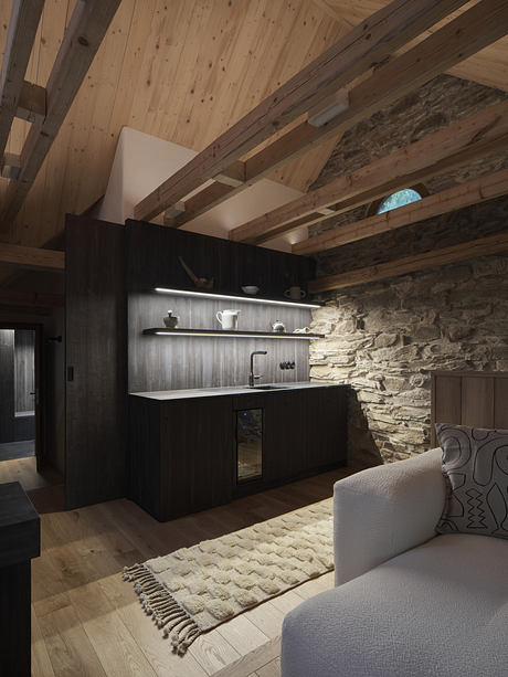 Cottage a Vysočina Recasts The Attic With Dark Timber - 3
