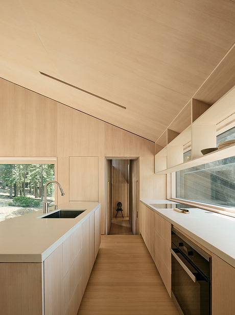 Staggered Cabin Uses Shed Roofs to Fit a Steep Mountain Site - 4