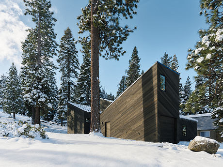 Staggered Cabin Uses Shed Roofs to Fit a Steep Mountain Site - 10