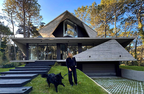 Origami House Folds Concrete Into Triangles Amid Coastal Pines