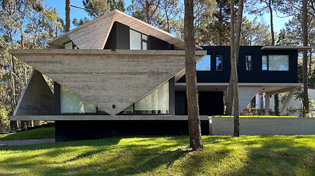 Origami House Folds Concrete Into Triangles Amid Coastal Pines - 7